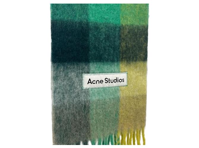 Sciarpa oversize in mohair a quadri Acne Studios Multicolore - vista 7