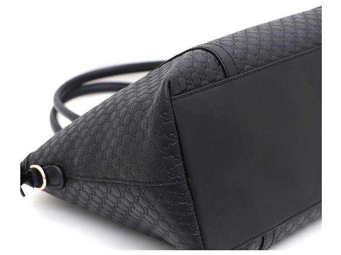 Borsa Tote e Borsa a Spalla in Pelle Gucci GG Micro Guccissima Nero - vista 6