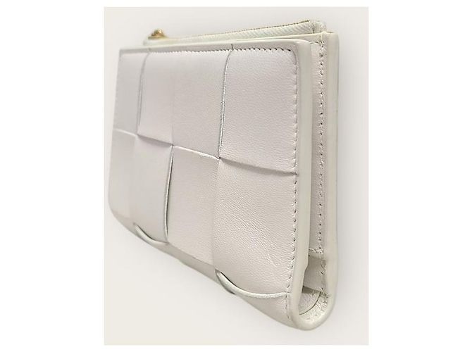 Bottega Veneta Tarjetero Cassette plegado chapado en oro blanco - vista 2