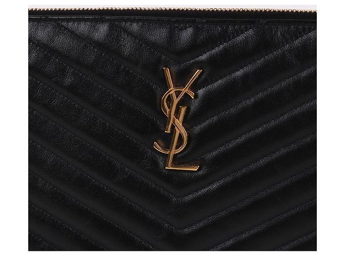 Saint Laurent Clutch Medium Matelassé Oro - vista 2