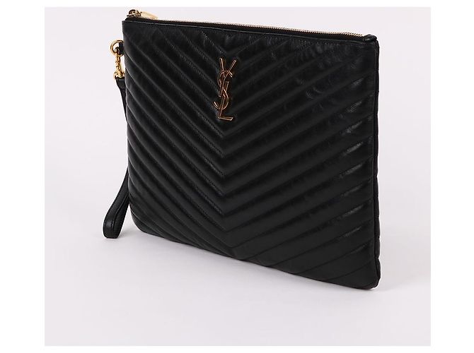 Saint Laurent Clutch Medium Matelassé Oro - vista 3