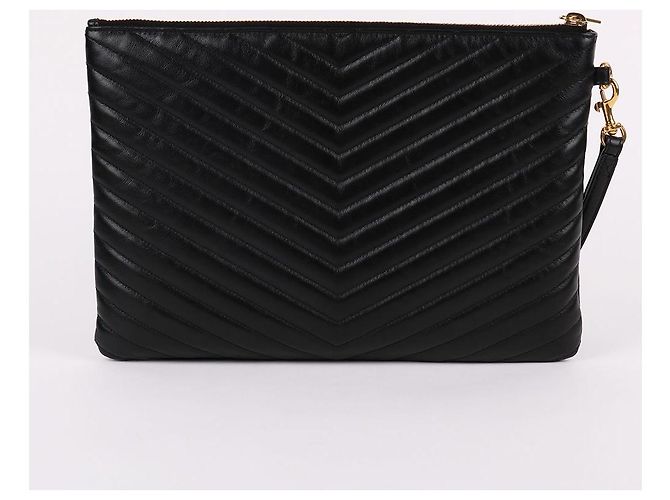 Saint Laurent Clutch Medium Matelassé Oro - vista 4