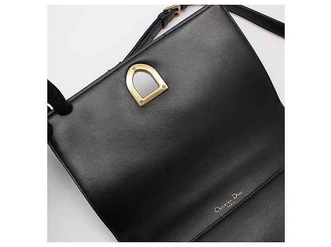 Bolso de hombro Diorama en piel de cordero negra Negro - vista 10