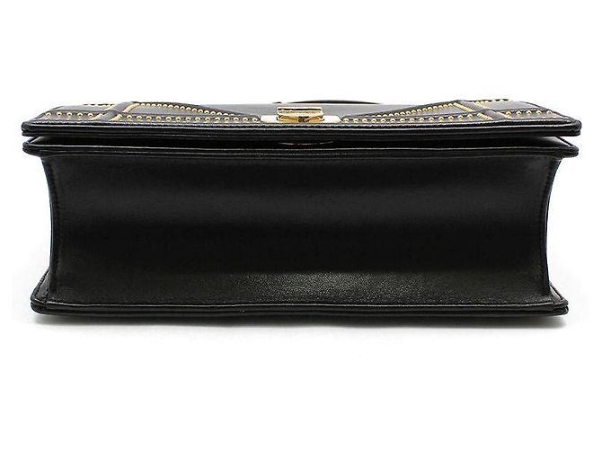 Bolso de hombro Diorama en piel de cordero negra Negro - vista 5