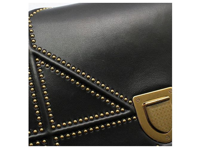 Bolso de hombro Diorama en piel de cordero negra Negro - vista 6