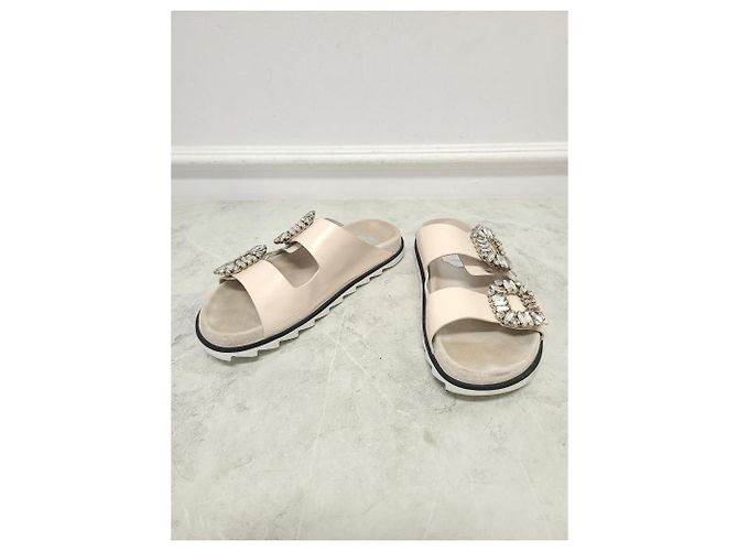 Roger Vivier Sandali Slidy Viv Strass Buckle bianchi Bianco - vista 2