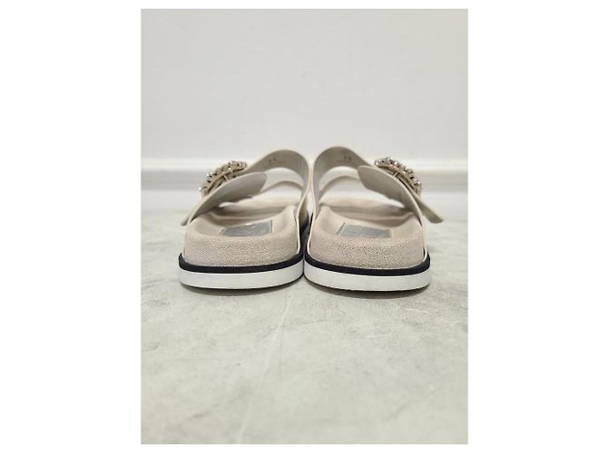 Roger Vivier Sandali Slidy Viv Strass Buckle bianchi Bianco - vista 6