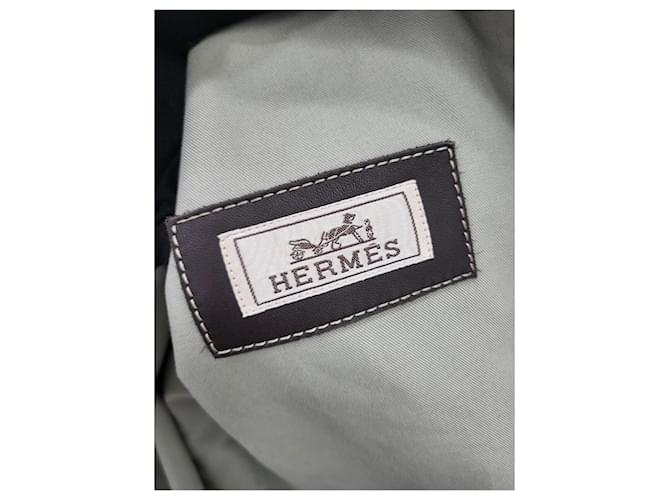 Hermès Mantel mit Lederpatch Braun - Ansicht 5