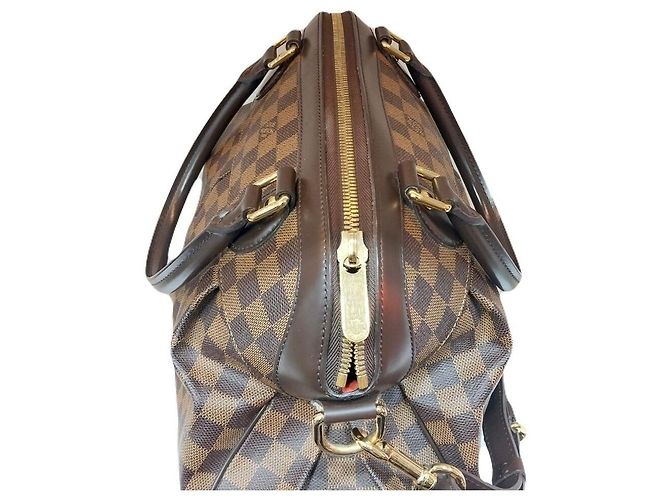 Louis Vuitton Borsa a Spalla Trevi in Tela Damier Ebene GM Marrone - vista 2