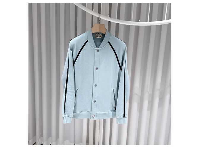 Hermès Giacca Varsity in cotone Blu - vista 2