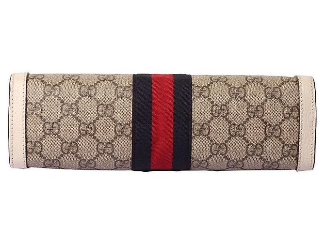 Gucci Borsa a tracolla GG Supreme Ophidia con catena Arancione - vista 4