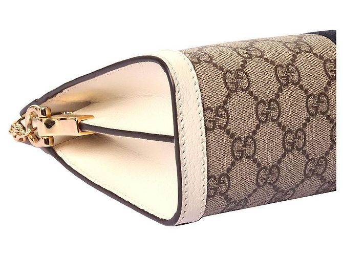 Gucci Borsa a tracolla GG Supreme Ophidia con catena Arancione - vista 5