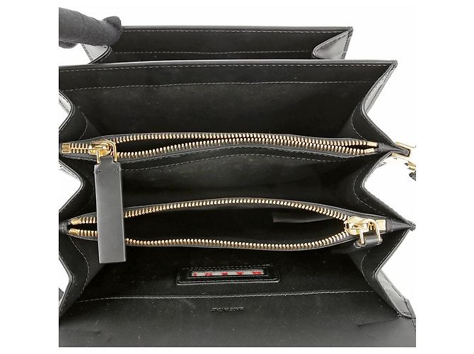 Marni Bolsa de ombro e transversal em couro preto, tamanho Medium - vista 10
