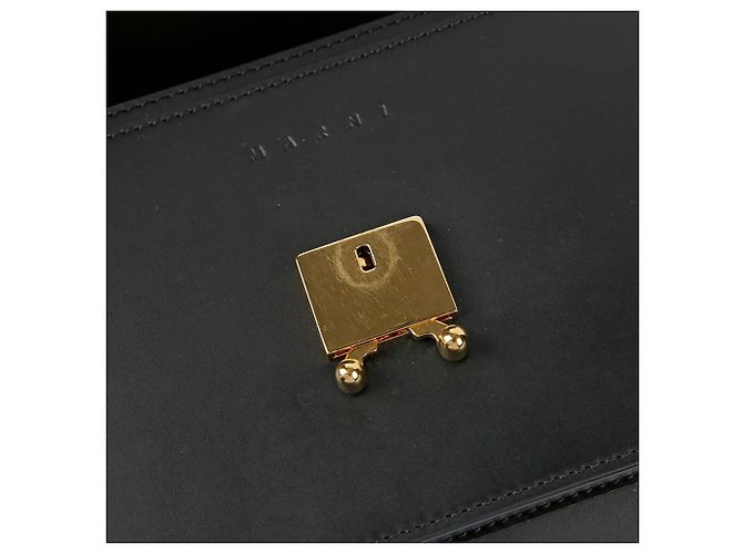 Marni Bolsa de ombro e transversal em couro preto, tamanho Medium - vista 9