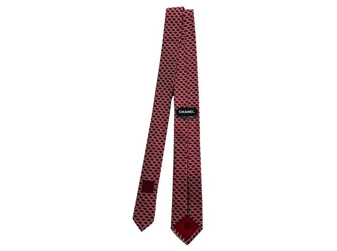 Chanel Klassische Seidenkrawatte Rot - Ansicht 5