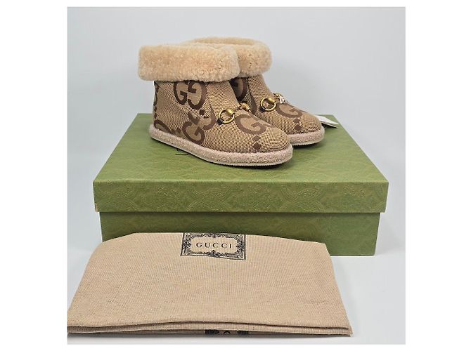 Gucci Jumbo GG Canvas Horsebit Shearling Ankle Boots Mehrfarben - Ansicht 2