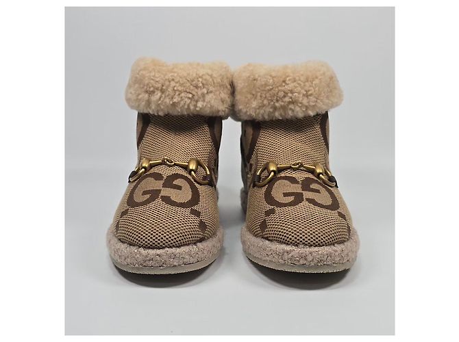 Gucci Jumbo GG Canvas Horsebit Shearling Ankle Boots Mehrfarben - Ansicht 3