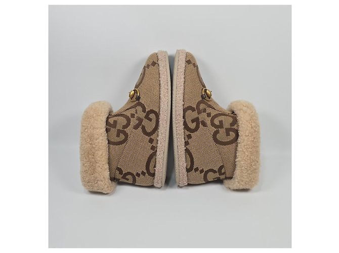 Gucci Jumbo GG Canvas Horsebit Shearling Ankle Boots Mehrfarben - Ansicht 5
