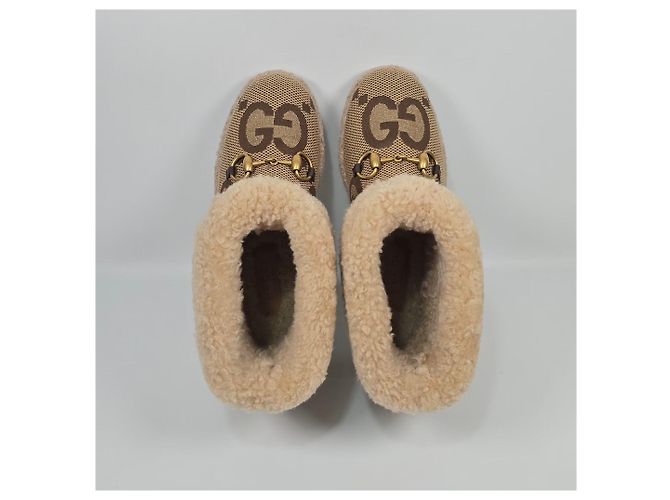 Gucci Jumbo GG Canvas Horsebit Shearling Ankle Boots Mehrfarben - Ansicht 7