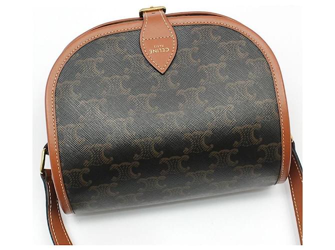 Borsa a tracolla Céline Triomphe Medium Marrone - vista 3