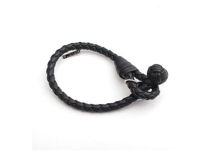 Bracciale intrecciato nero Bottega Veneta - vista 2