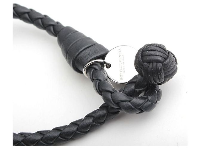 Bracciale intrecciato nero Bottega Veneta - vista 3