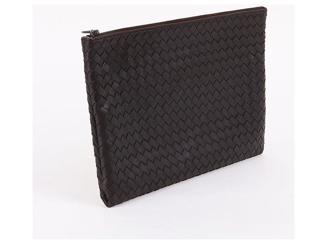Bottega Veneta Clutch media Intrecciato marrone - vista 3