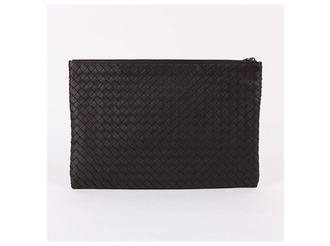 Bottega Veneta Clutch media Intrecciato marrone - vista 4