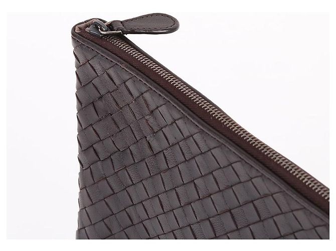 Bottega Veneta Clutch media Intrecciato marrone - vista 5