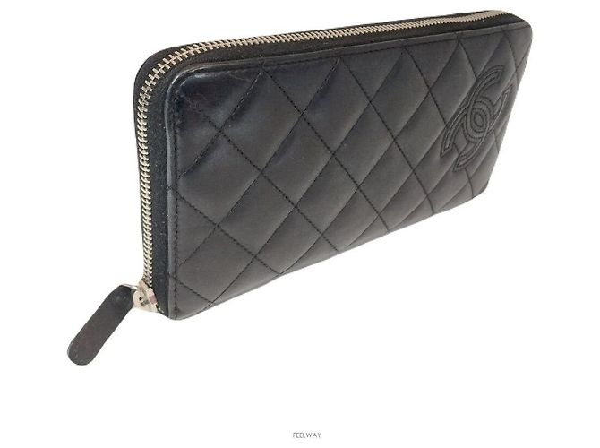 Portafoglio lungo con zip in agnello Chanel Series Marrone - vista 3
