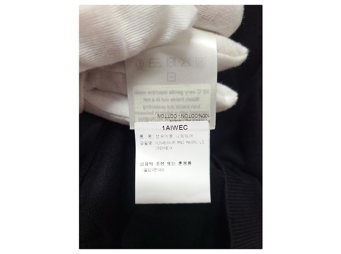 Louis Vuitton Langarm-T-Shirt aus Baumwolle mit schwarzem Ton-in-Ton-Monogramm, Rundhalsausschnitt - Ansicht 5
