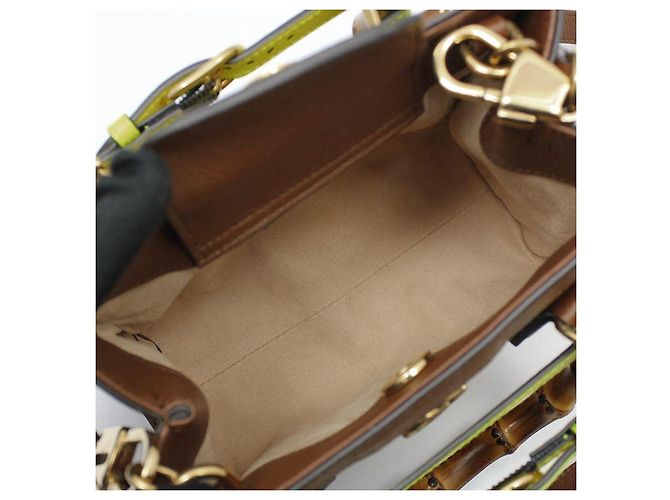 Gucci Mini borsa a tracolla GG Marmont Bamboo Diana Marrone - vista 10