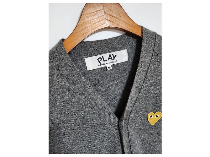 Comme Des Garcons Charcoal Gold Patch Herren-Cardigan Braun - Ansicht 2