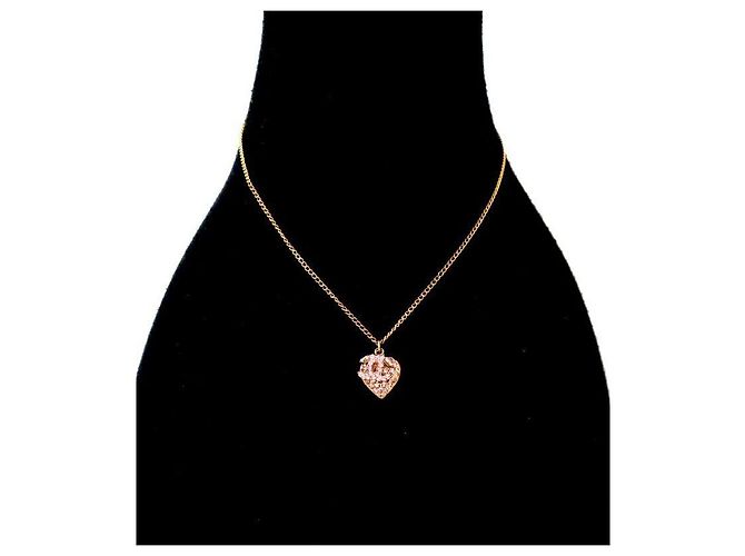 Chanel Collana con cuore in zircone cubico rosa - vista 5