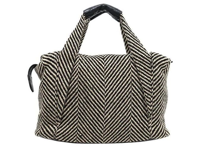 Chanel Bolso tote de tweed con motivo chevron de cebra Multicolor - vista 3