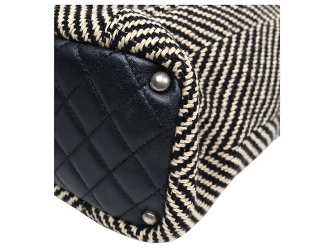 Chanel Bolso tote de tweed con motivo chevron de cebra Multicolor - vista 6