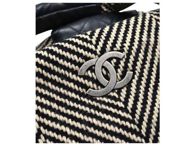 Chanel Bolso tote de tweed con motivo chevron de cebra Multicolor - vista 7