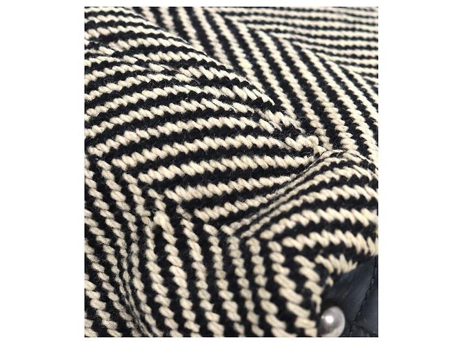 Chanel Bolso tote de tweed con motivo chevron de cebra Multicolor - vista 8