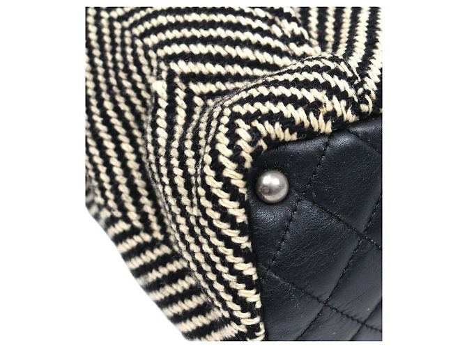 Chanel Bolso tote de tweed con motivo chevron de cebra Multicolor - vista 9