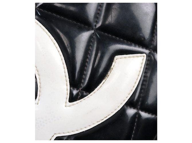 Chanel Borsa Tote Black Patent Round Big CC con manico superiore Nero - vista 7