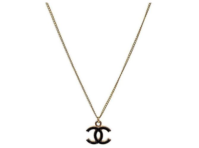 Chanel Schwarze CC Gold Halskette - Ansicht 2