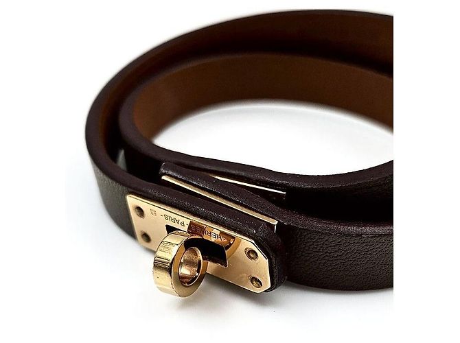 Hermès Pulsera Kelly Double Castaño - vista 4