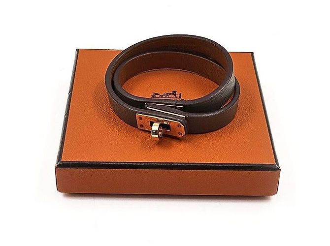 Hermès Pulsera Kelly Double Castaño - vista 5