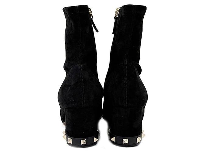 Valentino Botines de Ante Rockstud Negro - vista 4