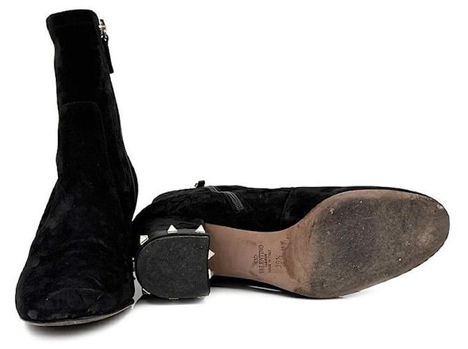 Valentino Botines de Ante Rockstud Negro - vista 5