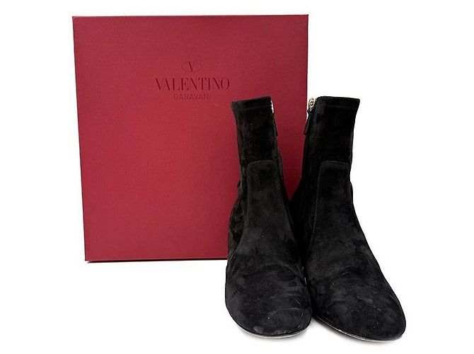 Valentino Botines de Ante Rockstud Negro - vista 7