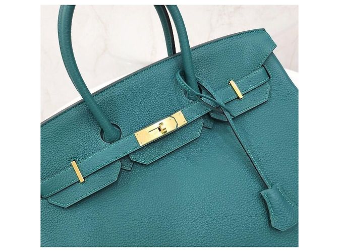 Hermès Birkin Togo Gold stamp Blu - vista 4