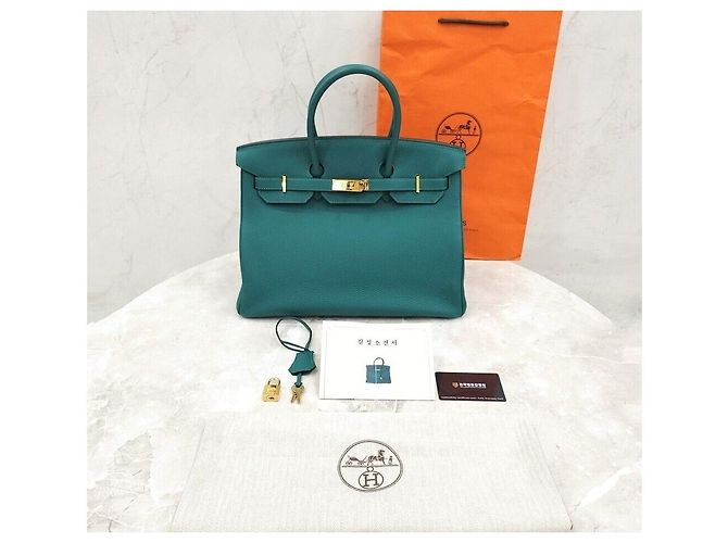 Hermès Birkin Togo Gold stamp Blu - vista 9