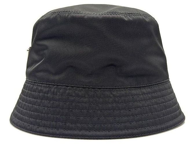 Prada Nylon-Bucket-Hat mit Dreieckslogo Schwarz - Ansicht 2