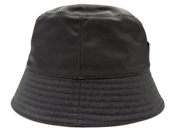 Prada Nylon-Bucket-Hat mit Dreieckslogo Schwarz - Ansicht 3